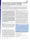 Cover page: Climate models can correctly simulate the continuum of global-average temperature variability