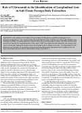 Cover page: Role of Ultrasound in the Identification of Longitudinal Axis in Soft-Tissue Foreign Body Extraction