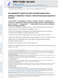 Cover page: Dysregulated Fc gamma receptor–mediated phagocytosis pathway in Alzheimer's disease: network-based gene expression analysis