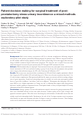 Cover page: Patient decision-making for surgical treatment of post- prostatectomy stress urinary incontinence: a mixed-methods exploratory pilot study