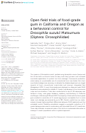 Cover page: Open field trials of food-grade gum in California and Oregon as a behavioral control for Drosophila suzukii Matsumura (Diptera: Drosophilidae).