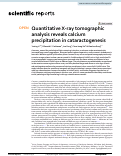 Cover page: Quantitative X-ray tomographic analysis reveals calcium precipitation in cataractogenesis