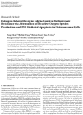 Cover page: Estrogen-Related Receptor Alpha Confers Methotrexate Resistance via Attenuation of Reactive Oxygen Species Production and P53 Mediated Apoptosis in Osteosarcoma Cells