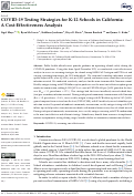 Cover page: COVID-19 Testing Strategies for K-12 Schools in California: A Cost-Effectiveness Analysis