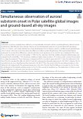 Cover page: Simultaneous observation of auroral substorm onset in Polar satellite global images and ground-based all-sky images