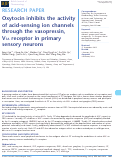 Cover page: OT inhibits ASICs in primary sensory neurons