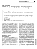 Cover page: Obesity and risk of pancreatic cancer among postmenopausal women: the Women's Health Initiative (United States)