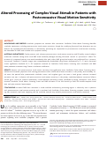Cover page: Altered Processing of Complex Visual Stimuli in Patients with Postconcussive Visual Motion Sensitivity.