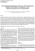 Cover page: The International Dimension of the U.S. HIV Transmission Network and Onward Transmission of HIV Recently Imported into the United States