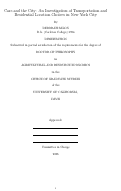 Cover page: Cars and the City: An Investigation of Transportation and Residential Location Choices in New York City
