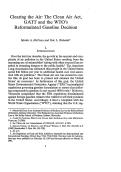 Cover page: Clearing the Air: The Clean Air Act, GATT and the WTO's Reformulated Gasoline Decision