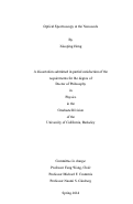 Cover page: Optical Spectroscopy at the Nanoscale