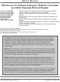 Cover page: Effectiveness of a Pediatric Emergency Medicine Curriculum in a Public Tanzanian Referral Hospital