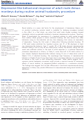 Cover page: Depressive-like behavioral response of adult male rhesus monkeys during routine animal husbandry procedure