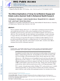 Cover page: The Ethical Implications of Using Social Media to Engage and Retain Justice-Involved Youth in Behavioral Health Research