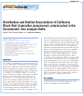 Cover page: Distribution and Habitat Associations of California Black Rail (<em>Laterallus jamaicensis cortuniculus</em>) in the Sacramento–San Joaquin Delta