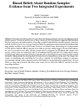 Cover page: Biased Beliefs About Random Samples: Evidence from Two Integrated Experiments