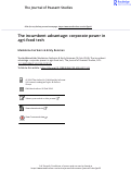 Cover page: The incumbent advantage: corporate power in agri-food tech