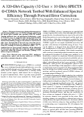 Cover page: A 320-Gb/s capacity (32-user 10 Gb/s) SPECTS O-CDMA network testbed with enhanced spectral efficiency through forward error correction.
