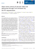 Cover page: Shear stress control of vascular leaks and atheromas through Tie2 activation by VE-PTP sequestration.