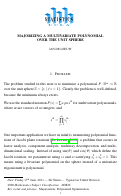 Cover page: Majorizing a Multivariate Polynomial Over the Unit Sphere