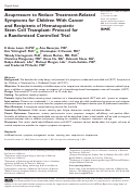 Cover page: Acupressure to Reduce Treatment-Related Symptoms for Children With Cancer and Recipients of Hematopoietic Stem Cell Transplant: Protocol for a Randomized Controlled Trial.