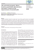 Cover page: The potential synergistic effects between psychedelic administration and nature contact for the improvement of mental health