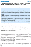 Cover page: A Propaganda Index for Reviewing Problem Framing in Articles and Manuscripts: An Exploratory Study