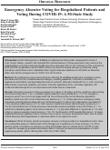 Cover page: Emergency Absentee Voting for Hospitalized Patients and Voting During COVID-19: A 50-State Study