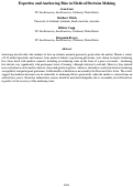 Cover page: Expertise and Anchoring Bias in Medical Decision Making