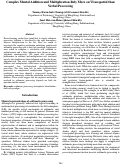 Cover page: Complex Mental Addition and Multiplication Rely More on Visuospatial than
Verbal Processing