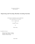 Cover page: Improving and Securing Machine Learning Systems