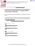 Cover page: Is citizen science queering science? An exploration of the personal dimensions of engaging LGBTQ+ citizen science volunteers