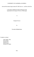 Cover page: Network Performance Improvements For Web Services : : An End-to-End View