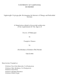 Cover page: Lightweight Cryptographic Mechanisms for Internet of Things and Embedded Systems