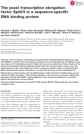 Cover page: The yeast transcription elongation factor Spt4/5 is a sequence‐specific RNA binding protein