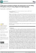 Cover page: Application of Empirical Mode Decomposition for Decoding Perception of Faces Using Magnetoencephalography