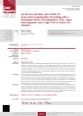 Cover page: An 89-Year-Old Man with COVID-19-Associated Coagulopathy Presenting with a Prolonged Partial Thromboplastin Time, Lupus Anticoagulant, and a High Titer of Factor VIII Inhibitor