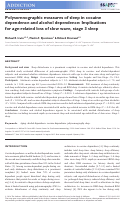 Cover page: Polysomnographic measures of sleep in cocaine dependence and alcohol dependence: Implications for age‐related loss of slow wave, stage 3 sleep