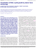 Cover page: Visualization of RNA crystal growth by atomic force microscopy