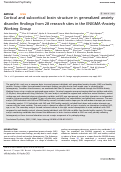 Cover page: Cortical and subcortical brain structure in generalized anxiety disorder: findings from 28 research sites in the ENIGMA-Anxiety Working Group