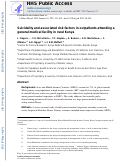 Cover page: Suicidality and associated risk factors in outpatients attending a general medical facility in rural Kenya