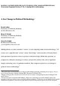 Cover page: A Sea of Change in Political Methodology?