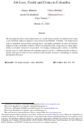 Cover page: Job Loss, Credit, and Crime in Colombia