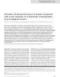 Cover page: Activation of pluripotent genes in hepatic progenitor cells in the transition of nonalcoholic steatohepatitis to pre-malignant lesions