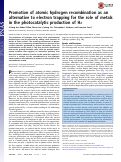 Cover page: Promotion of atomic hydrogen recombination as an alternative to electron trapping for the role of metals in the photocatalytic production of H2