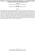 Cover page: Dynamics vs. Development in Numerosity Estimation: A Computational ModelAccurately Predicts a Developmental Reversal