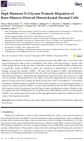 Cover page: High Mannose N-Glycans Promote Migration of Bone-Marrow-Derived Mesenchymal Stromal Cells.