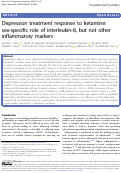 Cover page: Depression treatment response to ketamine: sex-specific role of interleukin-8, but not other inflammatory markers