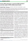 Cover page: Human DNA polymerase η promotes RNA-templated error-free repair of DNA double-strand breaks